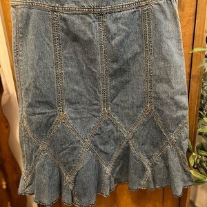 DKNY Blue Denim A-Line Skirt